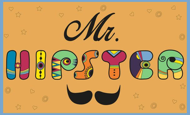 Mr. Hipster. Vintage artistieke lettertype - Foto, afbeelding