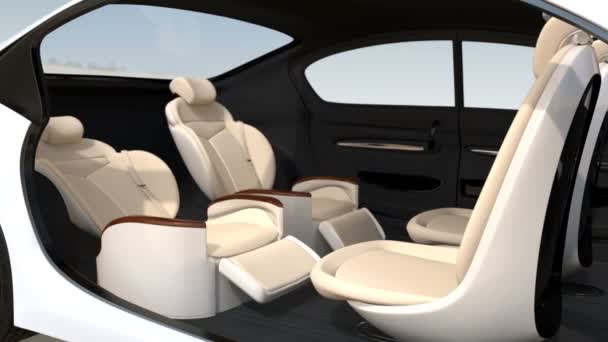 Animación 3D de la disposición de la reunión de negocios en coche de conducción autónoma
 - Imágenes, Vídeo