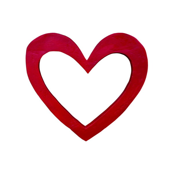 Corazón rojo sobre blanco
 - Foto, imagen