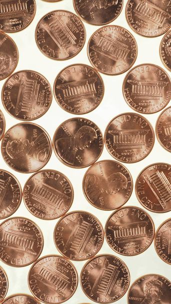 Monedas de dólar 1 centavo centavo de trigo - vertical
 - Foto, Imagen