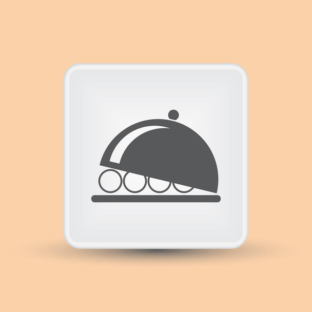 Restoran cloche plakalı simgesi. Sıcak yemek işareti. - Vektör, Görsel