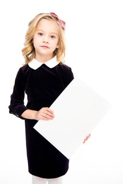 Girl holding blank card - Φωτογραφία, εικόνα