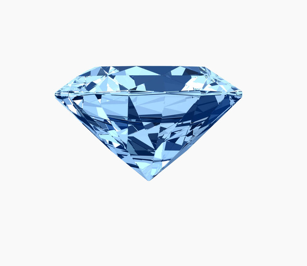 Blue diamond isolated on white with clipping path - Photo, Image