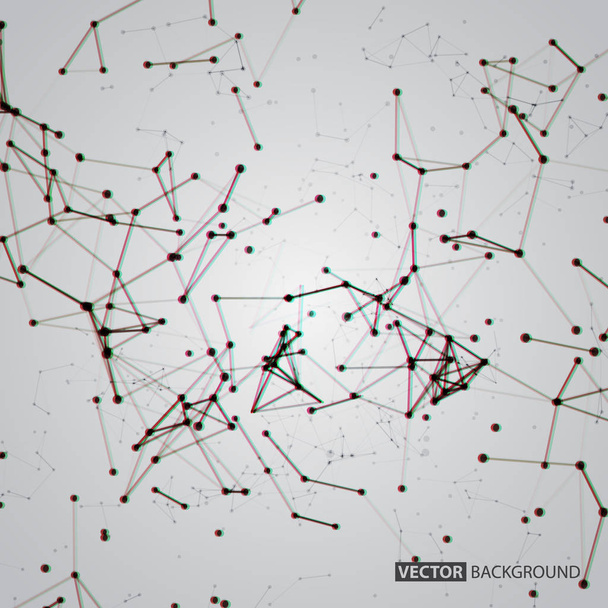 Abstract polygonal space background with connecting dots and lines - Διάνυσμα, εικόνα