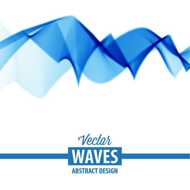 Abstract smooth blue waves - Vektör, Görsel