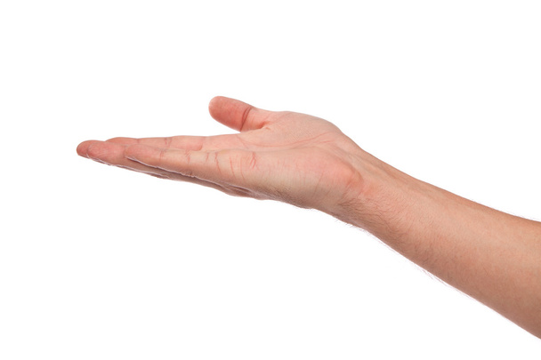 Open palm hand gesture of male hand - Фото, изображение