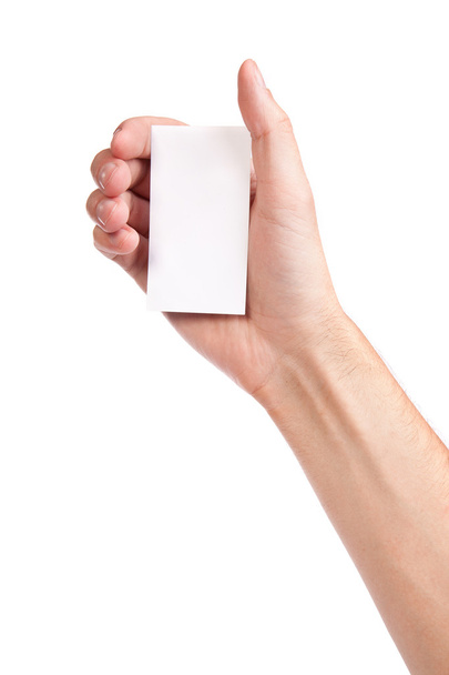 Businessman's hand holding blank business card - Photo, Image