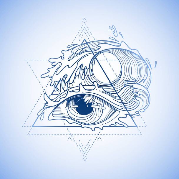 Абстрактный графический глаз
 - Вектор,изображение