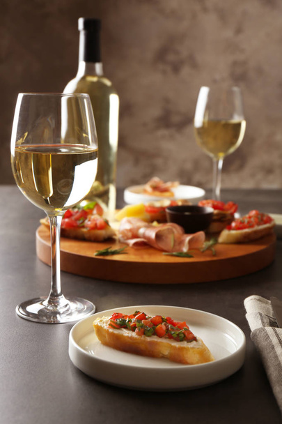 bruschetta with white wine - Photo, image