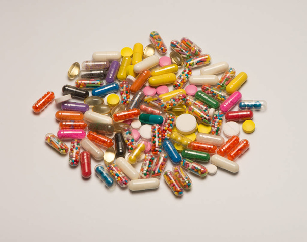 Medicines closeup on a white background - Фото, изображение