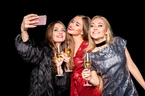 Stylish women taking selfie - Photo, Image
