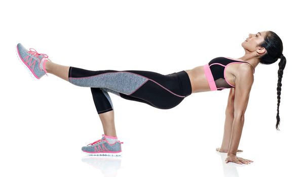 woman fitness exercises isolated - Photo, image