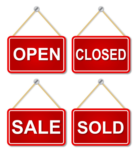 Open And Closed Signs - Vector, Image