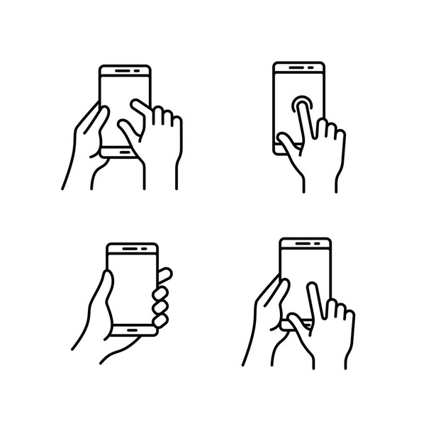 Gestensymbole für Smartphones - Vektor, Bild