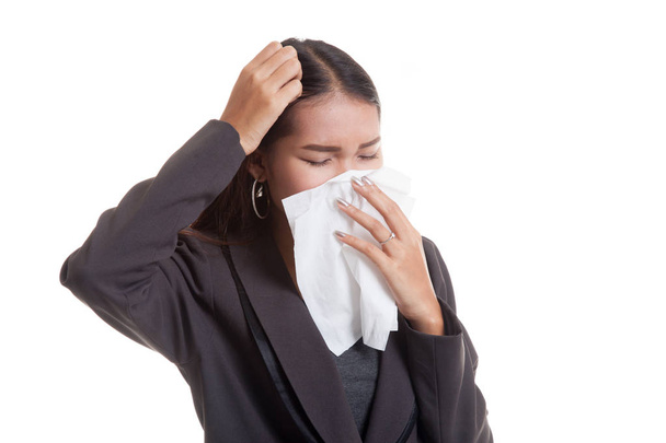 Young Asian woman got sick and flu. - Fotografie, Obrázek
