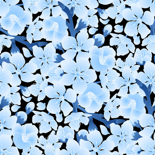 Graphic sakura pattern - Vector, Image