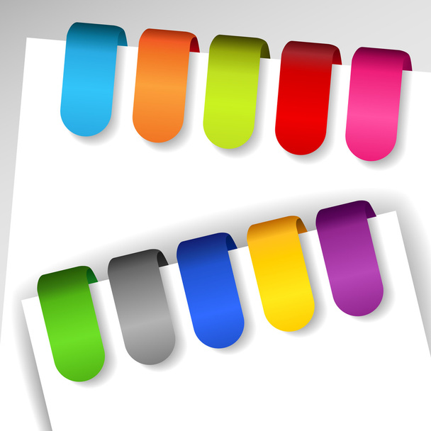 Colorful paper tags - Vector, Image