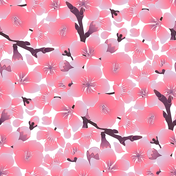 Graphic sakura pattern - Διάνυσμα, εικόνα
