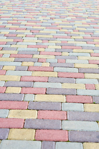 fundo de pavers pavimentação multi-coloridas, em caminhos pedestres
 - Foto, Imagem