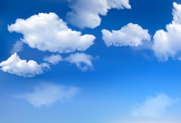 Blue sky with clouds. Vector background. - Vector, Image
