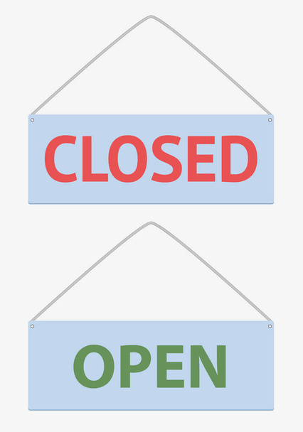 open and closed signs - Vettoriali, immagini