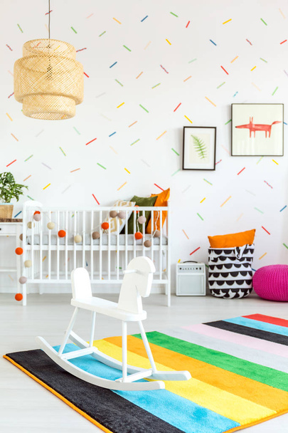 Baby room with rocking horse - Foto, imagen