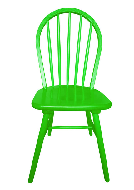 Wooden chair isolated - green - Φωτογραφία, εικόνα