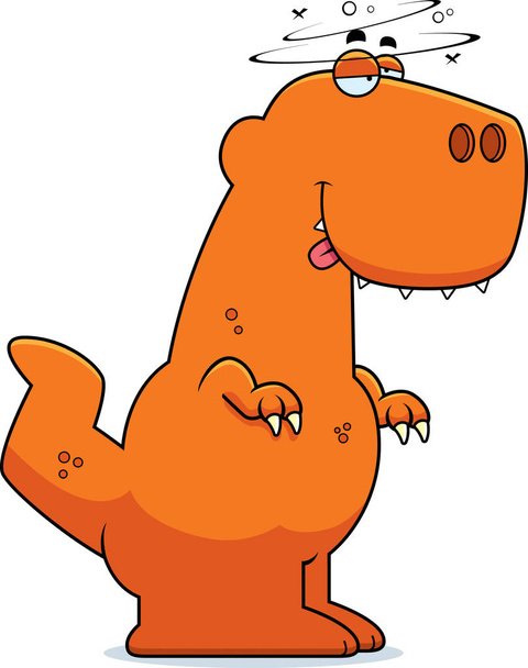 Drunk Cartoon Tyrannosaurus Rex - Διάνυσμα, εικόνα