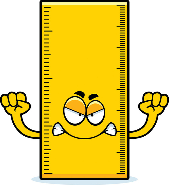Angry Cartoon Ruler - Vector, Image