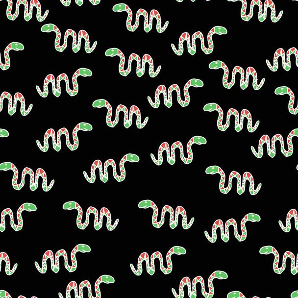 Seamless vector pattern with snakes  - Vetor, Imagem