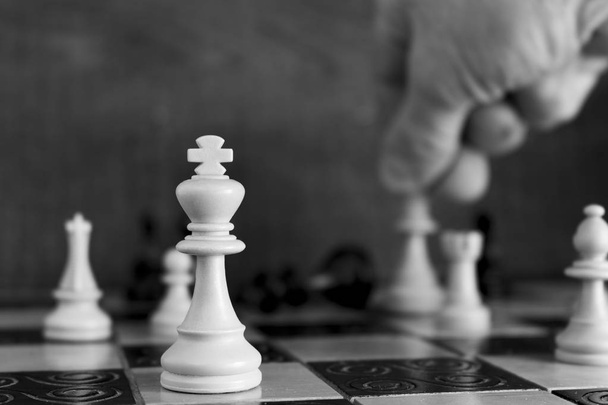 Schach auf einem Schachbrett fotografiert - Foto, Bild