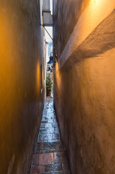 Narrowest street with traffic light in Prague - Photo, Image