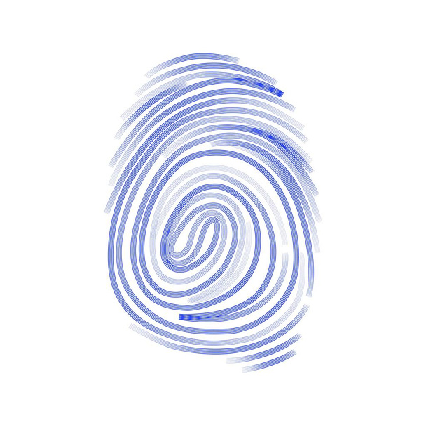 Vector icon. Fingerprint. Isolated illustration. Watercolor pattern - Vector, Image