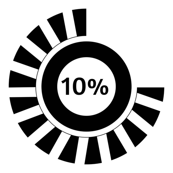 Ten percent download icon, simple style - Vetor, Imagem