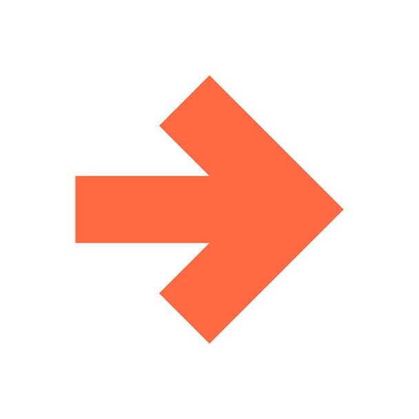 Flecha icono dirección botón puntero signo estilo plano
 - Vector, imagen