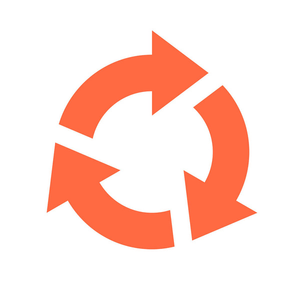 Flecha signo rotación icono recarga botón refrescar símbolo estilo plano
 - Vector, imagen