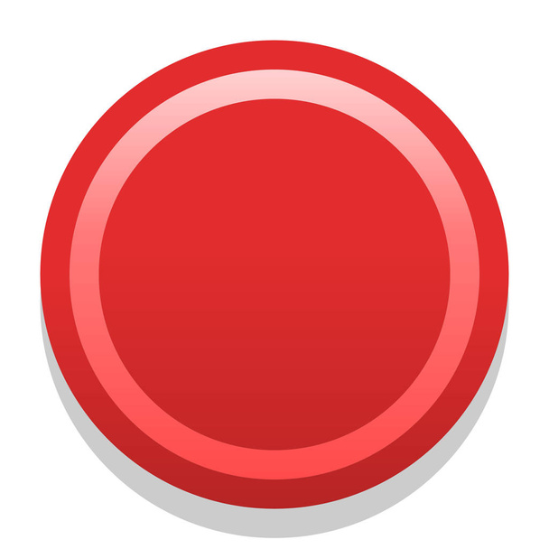 3D czerwoną ikonę puste w płaski - Wektor, obraz