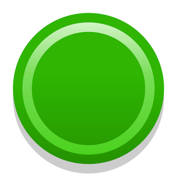 3D zielona ikona puste w płaski - Wektor, obraz