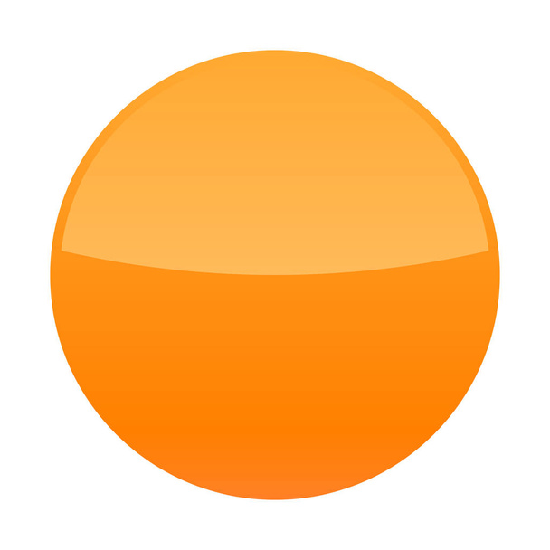 Orange glossy button blank round icon circle empty shape - Vector, Image