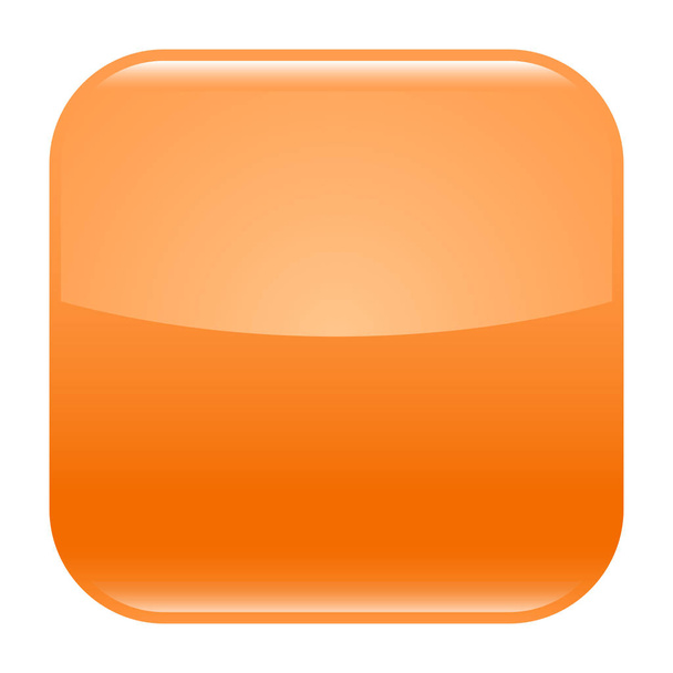 オレンジ色の光沢のあるボタン正方形空の空白のアイコンの形 - ベクター画像