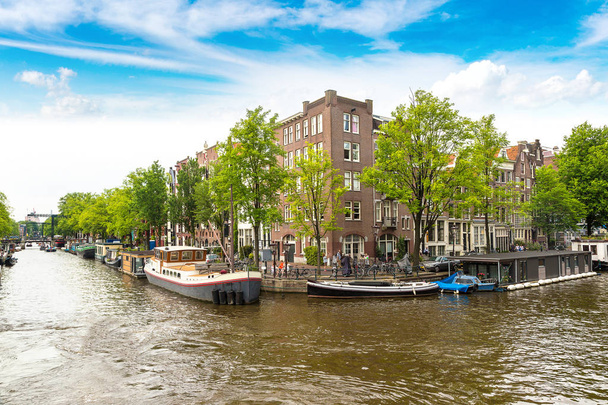 Zobacz nad kanałem w Amsterdamie - Zdjęcie, obraz