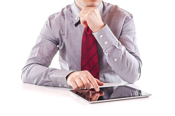 Young business man executive using a digital pc tablet - Fotoğraf, Görsel