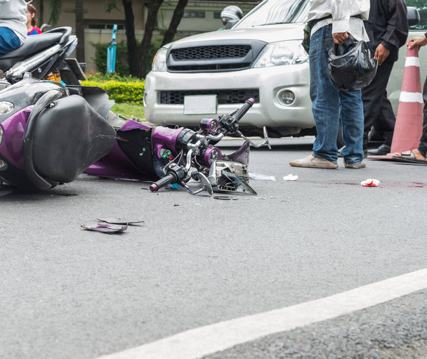 motorbike accident on the city street888 - Photo, Image
