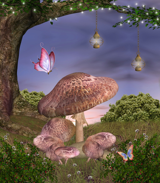 verzauberte Natur Serie - magische Pilze - Foto, Bild