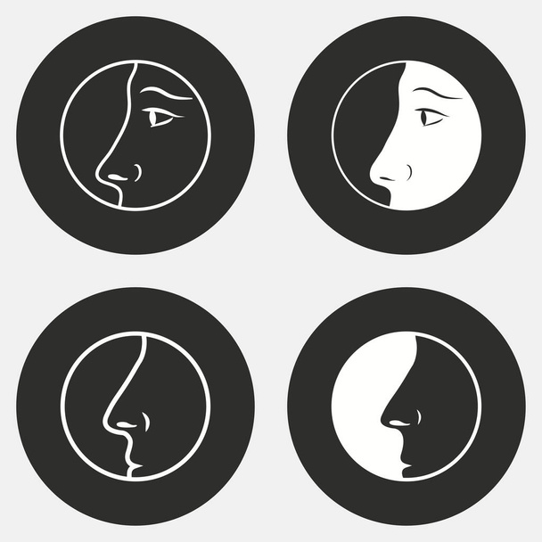 Nose icon set. - Vector, Image