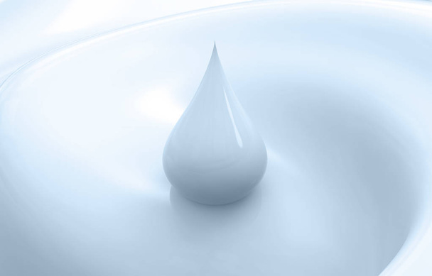 droplet of blue milk on blue background - Photo, Image