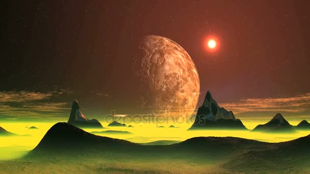 エイリアン惑星の日没 - 映像、動画