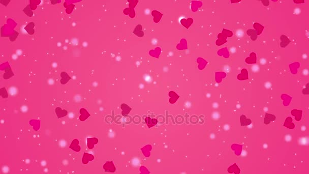 Footage Falling hearts on the pink background - Footage, Video