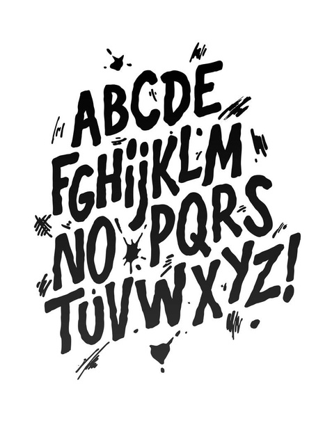 Hand lettering sketch font. Vector alphabet - Διάνυσμα, εικόνα