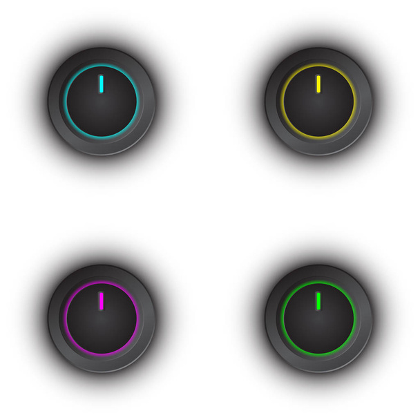 set of round buttons for web design - Vector, imagen